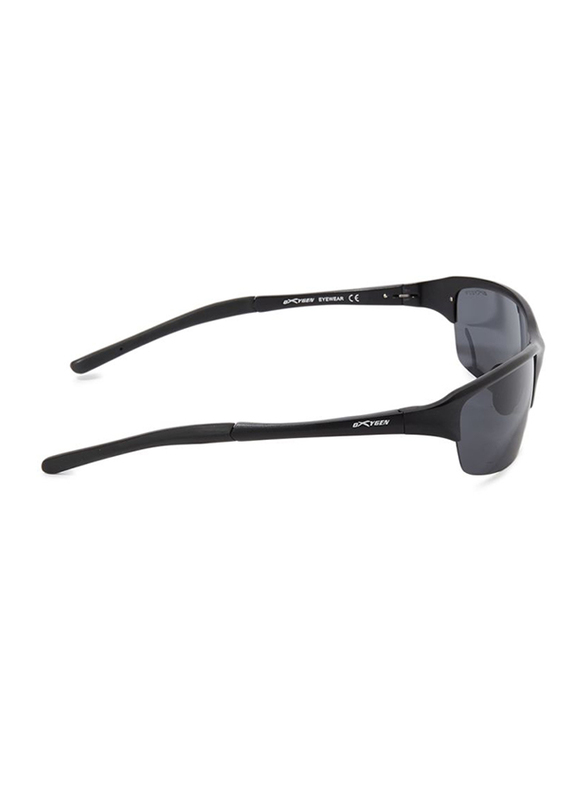 Oxygen Half Rim Sport Sunglasses for Men, Grey Lens, OX8995-C1, 65/17/125