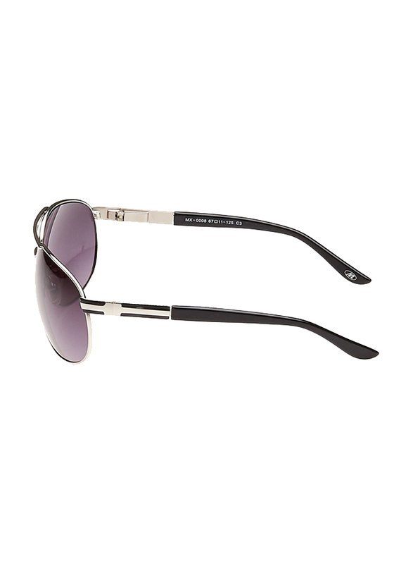 Maxima Full Rim Aviator Sunglasses for Men, Black Lens, MX0008-C3, 67/11/125