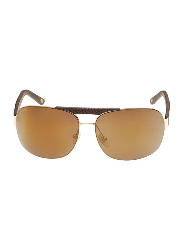 Maxima Full Rim Rectangular Sunglasses for Men, Gold Lens, MX0014-C4, 67/14