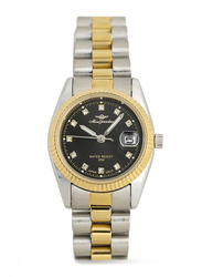 Mon Grandeur Analog Watch for Women with Stainless Steel Band, Water Resistant, GR-INRD1605LTT, Silver-Black