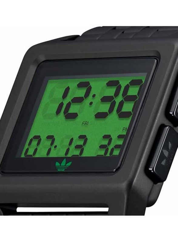 Adidas Archive M1 Digital Watch for Men with Stainless Steel Band, Water Resistant, Z01-3274-00, Grey-Green