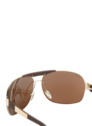 Maxima Full Rim Rectangular Sunglasses for Men, Gold Lens, MX0014-C4, 67/14