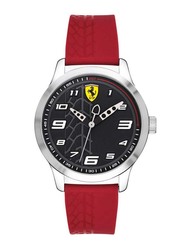 Scuderia Ferrari Analog Watch for Men with Silicone Band, Water Resistant, 840019, Red-Black
