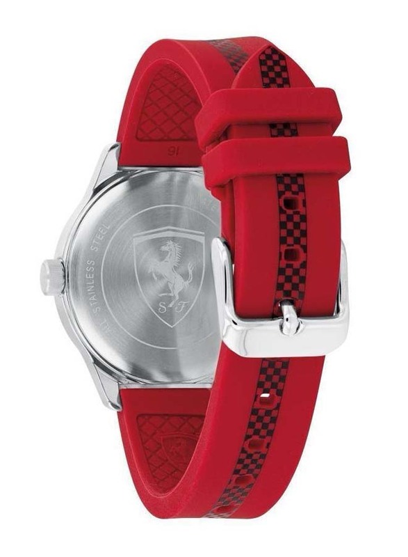 Scuderia Ferrari Pitlane Analog Unisex Watch with Silicone Band, Water Resistant, 860001, Red