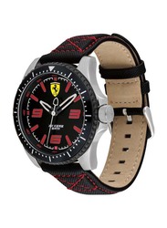 Scuderia Ferrari X KERS Analog Watch for Men with Leather Band, Water Resistant, 830483, Black