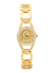 Mon Grandeur Analog Watch for Women with Stainless Steel Band, Water Resistant, HG3793LGP, Gold