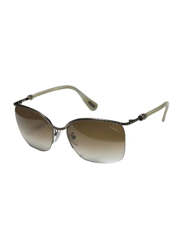 Lanvin Half Rim Square Sunglasses for Women, Gradient Brown Lens, SLN004S-58-K05, 58/17/135