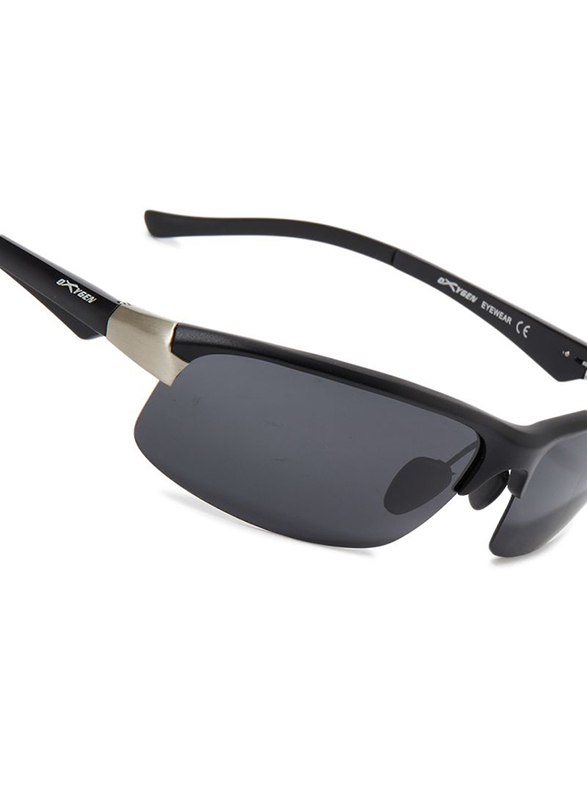 Oxygen Half Rim Sport Sunglasses for Men, Grey Lens, OX8994-C1, 67/16/125
