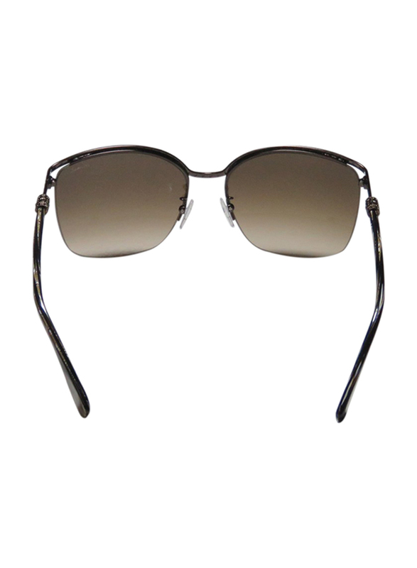 Lanvin Half Rim Square Sunglasses for Women, Gradient Brown Lens, SLN004S-58-K05, 58/17/135