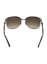 Lanvin Half Rim Square Sunglasses for Women, Gradient Brown Lens, SLN004S-58-K05, 58/17/135