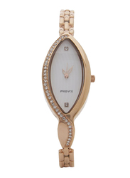 Previa Analog Watch for Women with Stainless Steel Band, Water Resistant, GF-09132LRG, Rose Gold-Off White