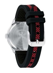 Scuderia Ferrari Pitlane Analog Unisex Watch with Silicone Band, Water Resistant, 860002, Black