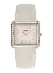Orient Analog Watch for Women with Leather Band, SQCBD004W0, White
