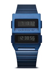 Adidas Digital Watch for Men with Stainless Steel Band, Water Resistant, Z20-605-00, Blue-Black