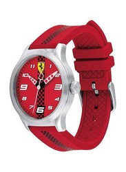 Scuderia Ferrari Pitlane Analog Unisex Watch with Silicone Band, Water Resistant, 860001, Red