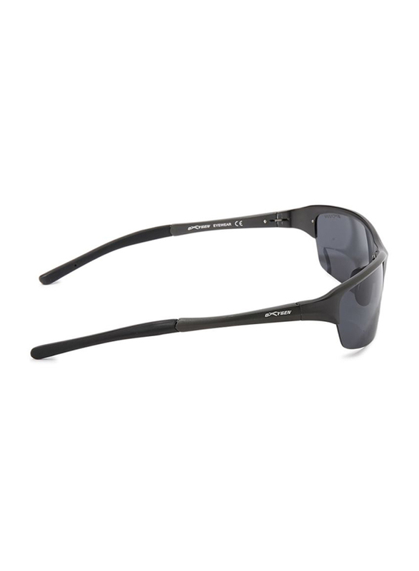 Oxygen Half Rim Sport Sunglasses for Men, Black Lens, OX8995-C3, 65/17/125