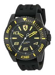 Scuderia Ferrari Analog Watch for Men with Silicone Band, Water Resistant, 830307, Black