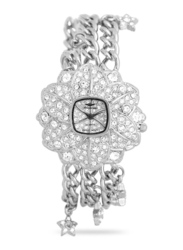 Mon Grandeur Analog Watch for Women with Stainless Steel Band and Stone Studded, GR-IN62539, Silver