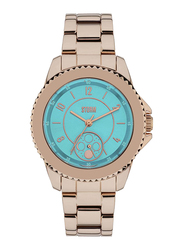 Storm Analog Watch for Women with Stainless Steel Band, Water Resistant and Chronograph, ST-47253/TL, Rose Gold-Blue