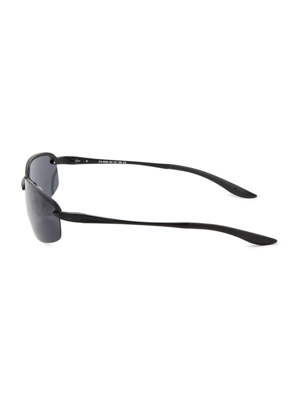 Oxygen Half Rim Sport Sunglasses for Men, Grey Lens, OX8992-C2, 64/16/135
