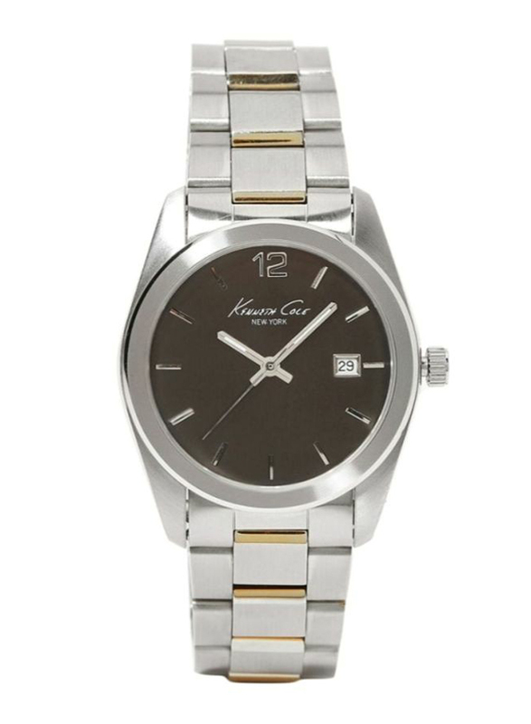 

Kenneth Cole Analog Watch for Men with Stainless Steel Band, Water Resistant, KC3181, Silver-Dark Grey