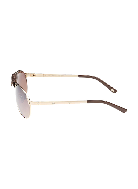 Maxima Full Rim Aviator Sunglasses for Men, Brown Lens, MX0013-C11, 58/16