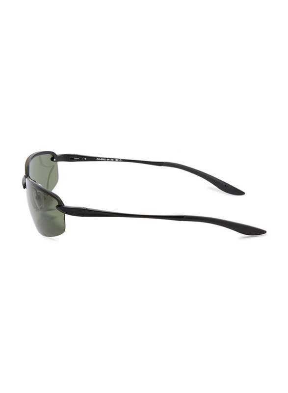 Oxygen Half Rim Sport Sunglasses for Men, Green Lens, OX8992-C1, 64/16/135