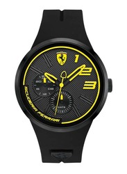 Scuderia Ferrari FXX Analog Watch for Men with Silicone Band, Water Resistant and Chronograph, 830471, Black