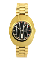 Mon Grandeur Analog Watch for Women with Stainless Steel Band, GR-INRD1608GGGP, Gold-Black