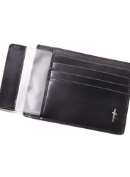 Cesare Paciotti Calf Skin Leather Credit Card Holder for Men, Black