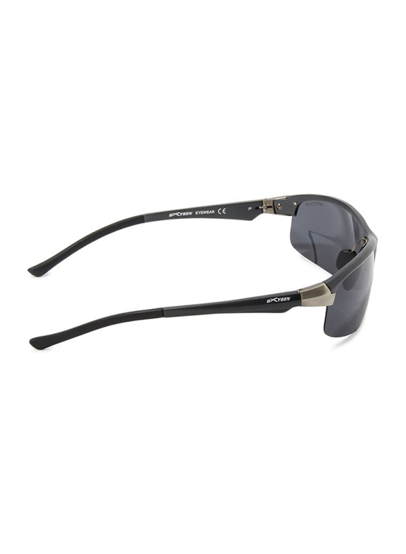 Oxygen Half Rim Sport Sunglasses for Men, Grey Lens, OX8994-C4, 67/16/125