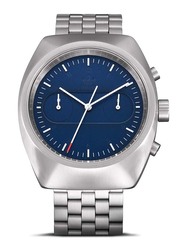 Adidas Analog Watch for Men with Stainless Steel Band, Water Resistant and Chronograph, Z18-3179-00, Silver-Blue