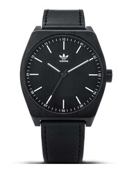 Adidas Process L1 Analog Unisex Watch with Leather Band, Water Resistant, Z05-756-00, Black