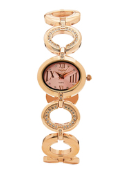 Mon Grandeur Analog Watch for Women with Metal Band, Water Resistant, HG3811LRG, Rose Gold