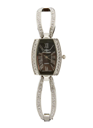 Mon Grandeur Analog Watch for Women with Metal Band, Water Resistant, HG3814LSB, Silver-Black