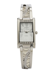 Mon Grandeur Analog Watch for Women with Metal Band, Water Resistant, HG3813LSS, Silver-White