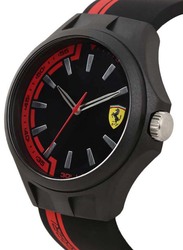 Scuderia Ferrari Pit Crew Analog Watch for Women with Rubber Band, Water Resistant, 830367, Black