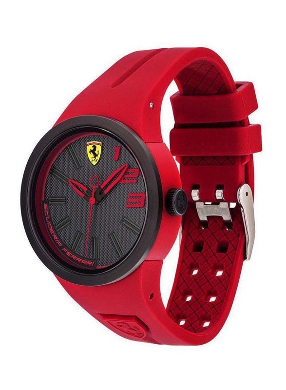 Scuderia Ferrari FXX Analog Watch for Men with Silicone Band, Water Resistant, 840017, Red-Black