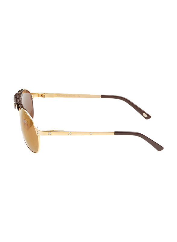 Maxima Full Rim Aviator Sunglasses for Men, Copper Brown Lens, MX0013-C4, 58/16