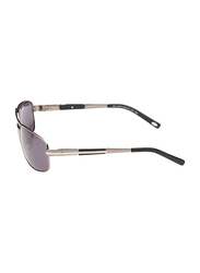 Maxima Polarized Full Rim Rectangular Sunglasses for Men, Black Lens, MX0010-C25, 63/15/125