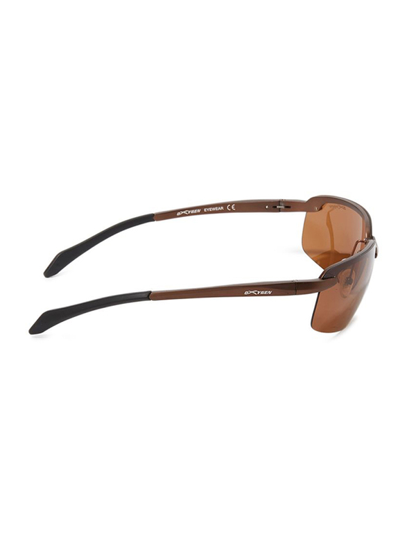 Oxygen Half Rim Sport Sunglasses for Men, Brown Lens, OX8991-C2, 68/13/127