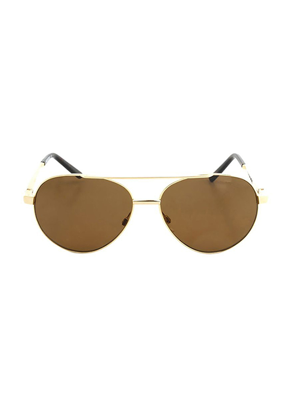 Gf Ferre Full Rim Aviator Sunglasses for Women, Brown Lens, GF980-03, 58/14
