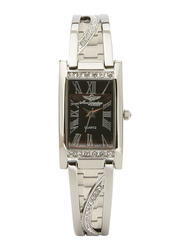 Mon Grandeur Analog Watch for Women with Metal Band, Water Resistant, HG3813LSB, Silver-Black