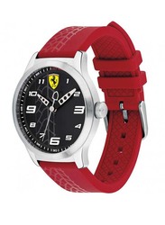 Scuderia Ferrari Analog Watch for Men with Silicone Band, Water Resistant, 840019, Red-Black