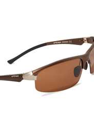 Oxygen Half Rim Sport Sunglasses for Men, Brown Lens, OX8994-C3, 67/16/125