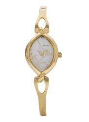 Previa Analog Watch for Women with Stainless Steel Band, Water Resistant, GF-09092LGD, Gold-White