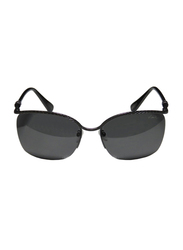Lanvin Half Rim Square Sunglasses for Women, Grey Lens, SLN004S-58-H41, 58/17/135