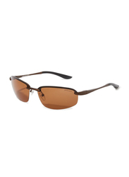 Oxygen Half Rim Sport Sunglasses for Men, Brown Lens, OX8992-C4, 64/16/135