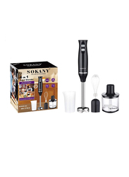 Sokany 4-in-1 Stainless Steel Hand Blender, 500W, wk-1710-4, Black/Silver