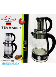 Seven7 Star Electric Tea Maker with Kettle, 7SEKG-1636, Black/Clear